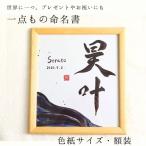 書道家による墨象命名書 オーダー作品 色紙