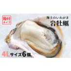 ふるさと納税 【ブランドいわがき春香】殻付き 巨大4Lサイズ 6個 岩牡蠣 生食可 新鮮クリーミー 冷凍 牡蛎 牡蠣 かき カキ 岩牡蠣 いわがき CAS .. 島根県海士町