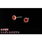 珊瑚 ミニバラ ピアス