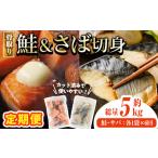 ふるさと納税 【定期便・全6回(連続)】骨取り さば切身と鮭カットのセット(総量約5kg) 鮭 小分け 冷凍 サーモン シャケ サケ サバ 鯖 骨なし 骨.. 宮崎県門川町