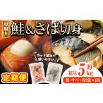 ふるさと納税 【定期便・全3回(連続)】骨取り さば切身と鮭カットのセット(総量約5kg) 鮭 小分け 冷凍 サーモン シャケ サケ サバ 鯖 骨なし 骨.. 宮崎県門川町