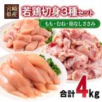 若鶏4kgセット もも肉 むね肉 筋なしささみ