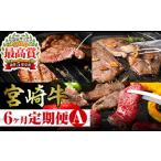 ふるさと納税 【定期便・全6回】宮崎牛定期便＜Aセット・焼肉＞ お楽しみ便 牛肉 国産 定期 ヒレ肉 モモ ウデ ロース バラ 宮崎県産 黒毛和牛 焼.. 宮崎県門川町