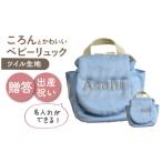 ツイル生地 ベビーリュック リュックスカイブルー×シルバー