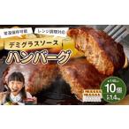 ふるさと納税 【常温保存可能】レンチン対応ハンバーグ（デミグラスソース）10個入り デミグラスハンバーグ お肉 簡単調理 長期保存 常温 福岡県直方市