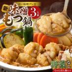 新味噌もつ鍋ちゃんぽんセット 3人前 野菜なし 追加たれ付き 新味噌 もつ鍋セット