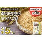 ふるさと納税 【定期便3回隔月お届け】新潟県加茂市産 特別栽培米コシヒカリ 玄米5kg 従来品種コシヒカリ 加茂有機米生産組合 米 コシヒカリ お.. 新潟県加茂市