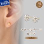 ピアス K18ポスト スターモチーフ シルバー