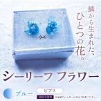 シーリーフフラワーのピアス ブルー ピアス