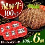 飛騨牛100%ロールステーキ100g 6パック