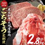 黒毛和牛 九州産豚肉 ごちそう定期便 2ヵ月連続 計2.8kg