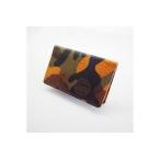 fu.... налог [0403-1]... камуфляж! Италия производства телячья кожа использование складывающийся пополам чехол для пропуска Wakayama префектура .. город 