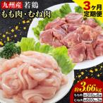 ふるさと納税 【3ヶ月定期便】 九州産若鶏もも肉（310g×6袋）・むね肉（600g×3袋）セット  鶏肉 お肉 モモ肉 もも肉 ムネ肉 むね肉 2.. 熊本県菊池市