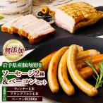 産豚肉使用 無添加ソーセージ2種+ベーコンセット