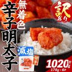 訳あり 減塩 無着色 辛子明太子 切子 計1020g