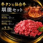 牛タン&仙台牛 お肉の堪能セット 3.3kg