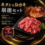 牛タン&仙台牛 お肉の堪能セット 計2.4kg