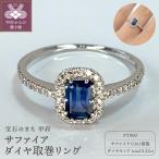 プラチナ サファイア ダイヤ取巻 リング R0001