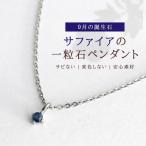 ネックレス 純チタンサファイアの一粒石ペンダント