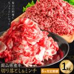 牛肉 切り落とし ミンチ セット 家計応援 産牛