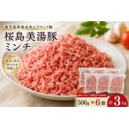B2-0408 桜島美湯豚 ミンチ 500g×6P