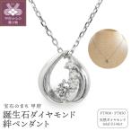 Pt900 誕生石ダイヤモンド絆ペンダント