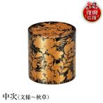 輪島塗 中次 文様~秋草 wa013 塗 棗 茶