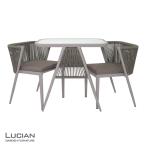 インテリア LUCIAN アルミテーブルガーデン3点セット