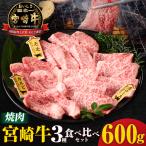 宮崎牛 スライス 3種食べ比べセット 合計600g