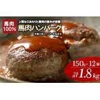 ふるさと納税 【阿蘇牧場】馬肉ハンバーグ 150g 12個 計1800g 1.8kg 個包装 おかず 熊本と畜 馬肉100％ 馬ミンチ ヘルシーミート 高タンパク 低.. 熊本県小国町