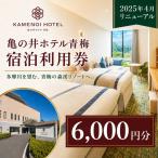 宿泊券 亀の井ホテル青梅宿泊利用券 6,000円分