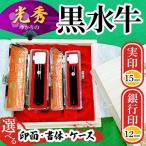 印鑑 はんこ 実印 銀行印 黒水牛印鑑2本セット