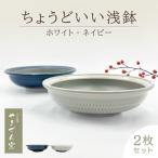 ちょうどいい浅鉢 2枚セット ホワイト ネイビー