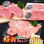 長崎和牛 贅沢3種のステーキ Bセット 計1.1kg