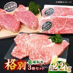 長崎和牛 贅沢3種のステーキ Bセット 計2.2kg