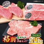 希少部位 食べ比べ 長崎和牛 贅沢3種のステーキ