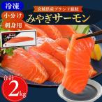 冷凍 生食 みやぎサーモン 小骨処理済 刺身用柵 約2kg