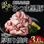 さつま 黒豚 不揃い 厚切り 焼肉 計3.0kg