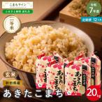 米 令和7年産 あきたこまち 玄米 20kg×12回