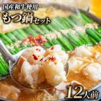 和牛 もつ鍋セット 醤油味 ちゃんぽん麺なし 12人前