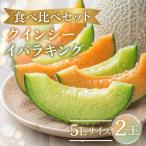 メロン食べ比べ 青肉メロン 赤肉 イバラキング