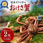 活本ズワイガニ おけさ蟹 特大サイズ 2尾