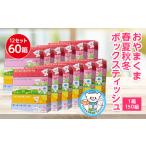 ふるさと納税 おやまくま春夏秋冬ボックスティッシュ　60箱(5箱入り×12セット)(1箱150組(300枚))【配送不可地域：離島・沖縄県】【1093660.. 栃木県小山市