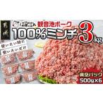 ショッピングふるさと納税 肉 ふるさと納税 観音池ポーク100％ミンチ3kg(真空)_12-1506 _ (都城市) 銘柄豚肉 豚ミンチ肉(500g×6パック) 合計3キロ 真空パック 豚ひき肉 .. 宮崎県都城市