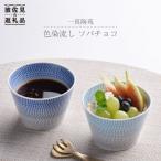 食器 グラス 小皿 波佐見焼 色染流し そばちょこ 2点セット