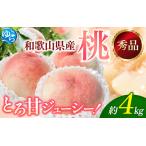 ふるさと納税 桃 秀品 和歌山の桃　約4kg  ※2026年6月下旬〜8月上旬頃順次発送【tec911B】 和歌山県由良町