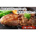登別牛100%使用ハンバーグとのぼりべつ豚の豚丼セット