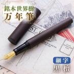 万年筆 銘木 世界樹万年筆 黒檀 細字