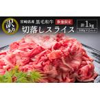 ふるさと納税 ［訳あり・数量限定］宮崎県産黒毛和牛 切落しスライス（500g×2パック）合計1kg【B491】 宮崎県新富町