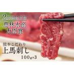 ショッピング馬刺し ふるさと納税 馬刺し 上赤身 ブロック 国産 熊本肥育 冷凍 生食用 たれ付き(10ml×3袋) 100g×3セット 肉 期間限定 絶品 牛肉よりヘルシ.. 熊本県長洲町